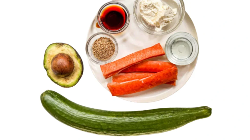 California Roll Cucumber Salad: Easy Fresh Sushi Flavors in a Bowl 8 Ingredients for California roll cucumber salad