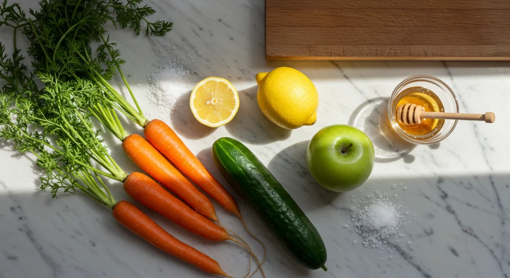Cucumber Carrot Apple Salad 6 Fresh ingredients for cucumber carrot apple salad