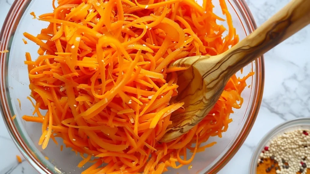 Raw Carrot Salad for Hormones 6 Grated carrots for raw carrot salad for hormones