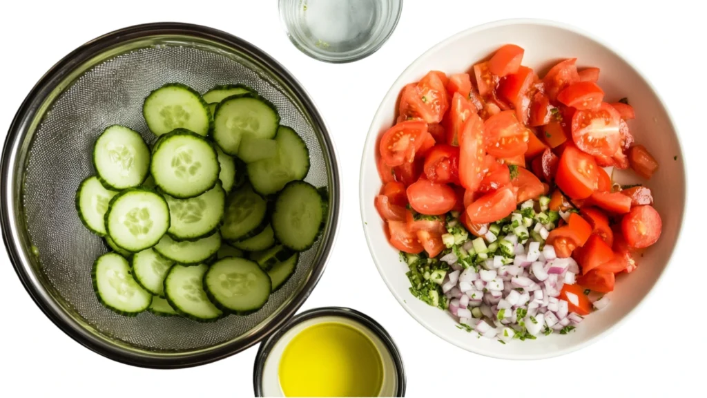 Mediterranean Cucumber Salad: Fresh, Quick, & Healthy 8 Preparing Mediterranean cucumber salad steps