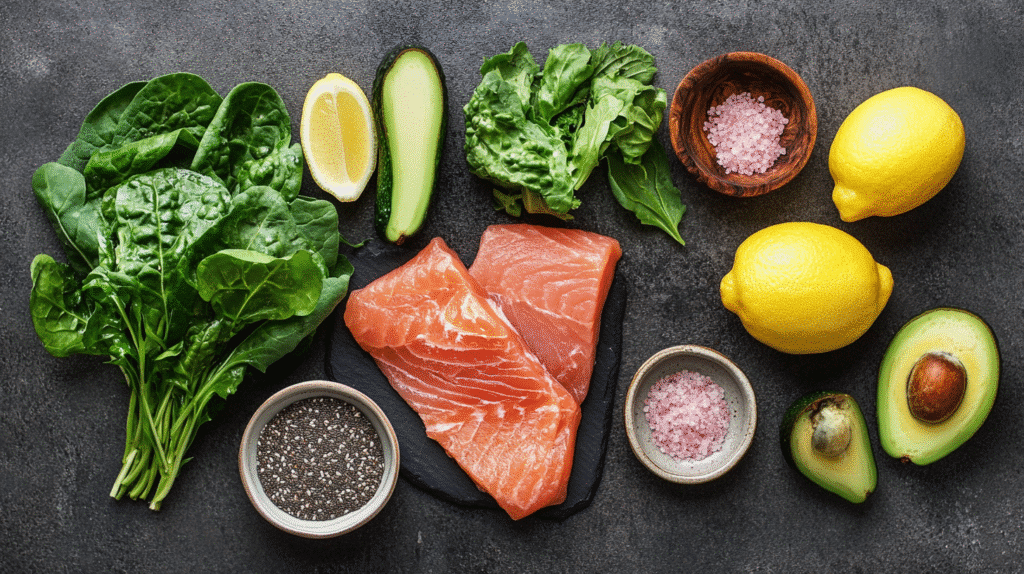 zepbound meal plan recipes 5 zepbound ingredients flatlay